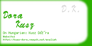 dora kusz business card